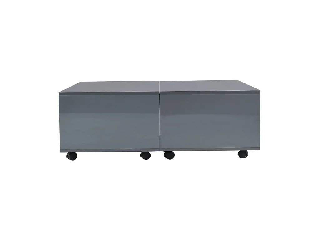 Gold Salontafel Glanzend grijs 100 x 100 x 35 cm