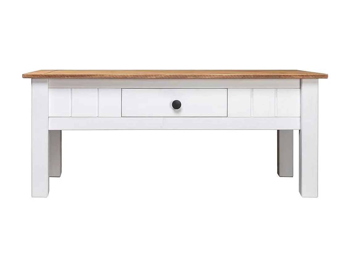 Table basse Blanc 100x60x45 cm Pin massif Assortiment Panama