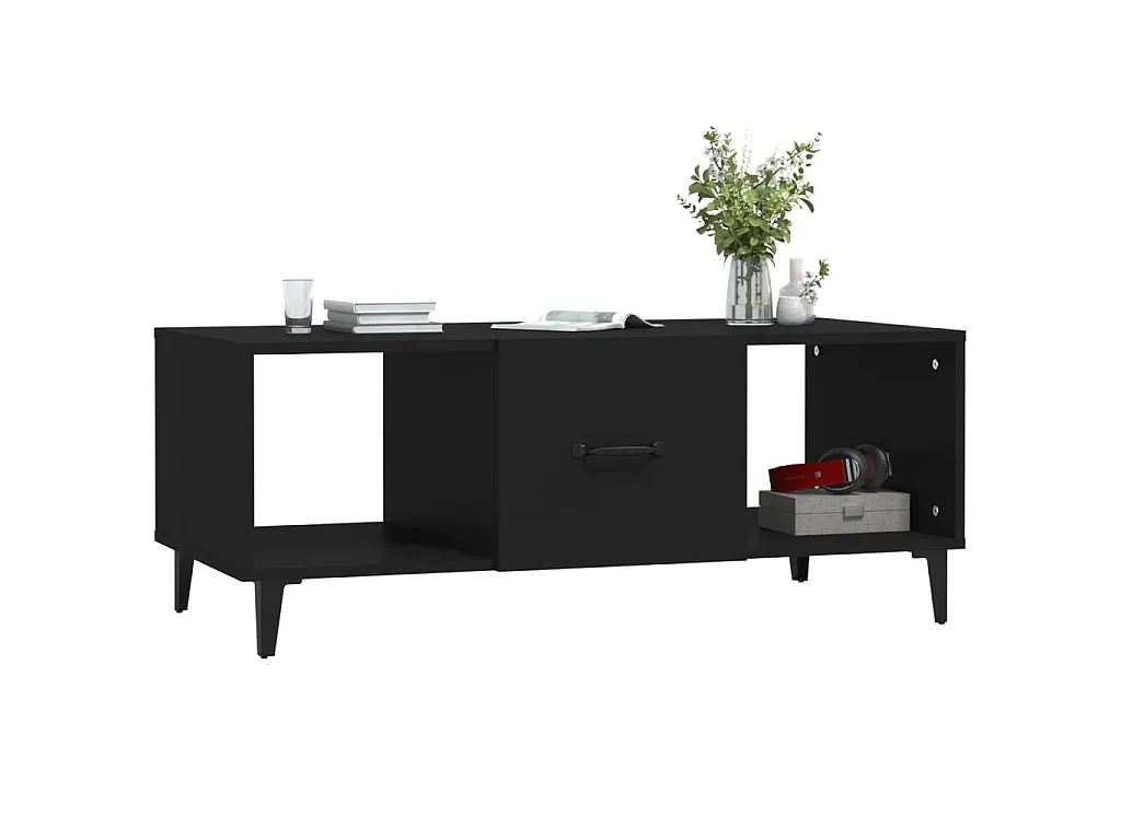 Mesa de centro Gold Negro 102x50x40 cm Madera contrachapada