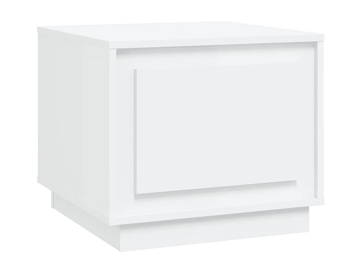 Table basse blanc 51x50x44 cm bois d'ingénierie