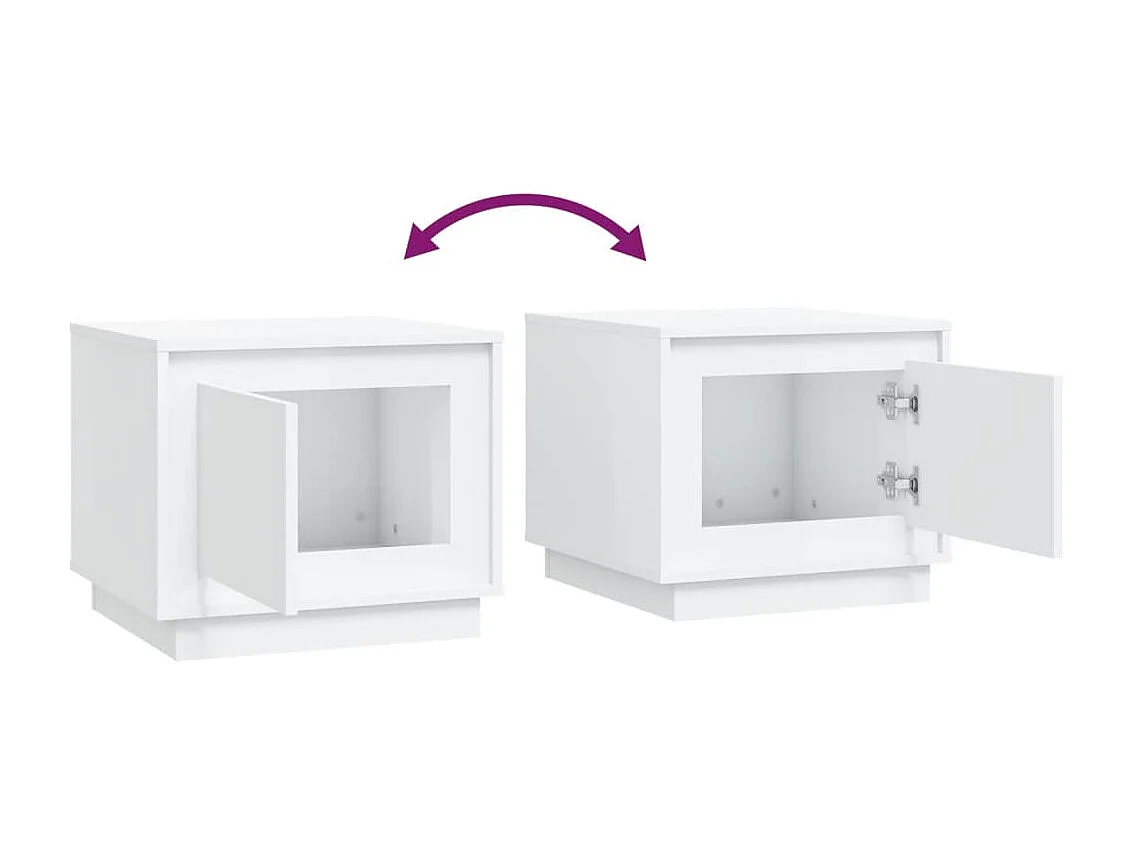 Table basse blanc 51x50x44 cm bois d'ingénierie