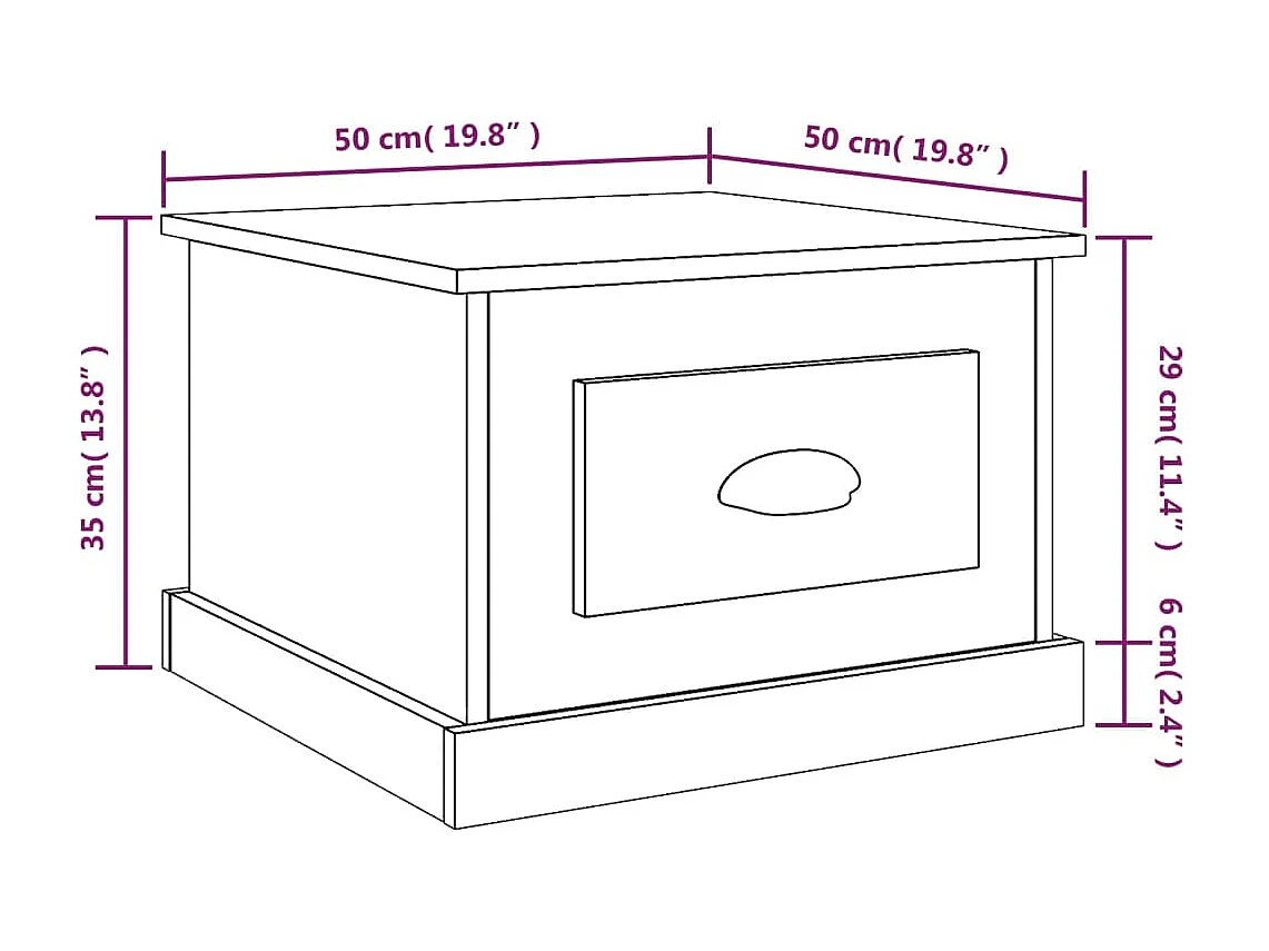 Tavolino Gold Concrete grigio 50x50x35 cm in derivati del legno