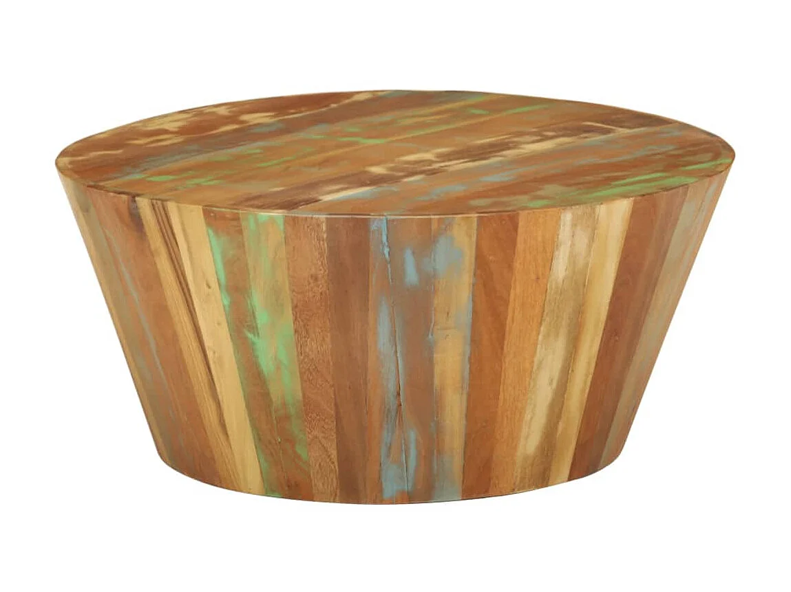 Tavolino Gold Ø65x31 cm Legno massello di recupero