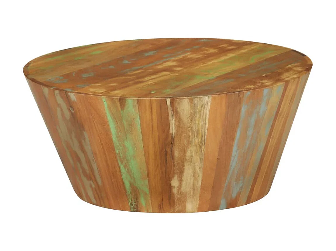 Tavolino Gold Ø65x31 cm Legno massello di recupero