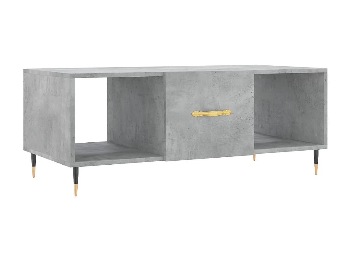 Tavolino Gold Concrete grigio 102x50x40 cm in derivati del legno