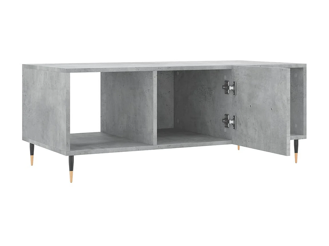 Tavolino Gold Concrete grigio 102x50x40 cm in derivati del legno