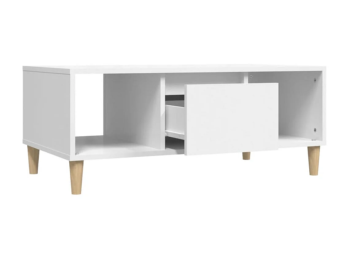 Table basse Blanc 90x50x36,5 cm Bois d'ingénierie