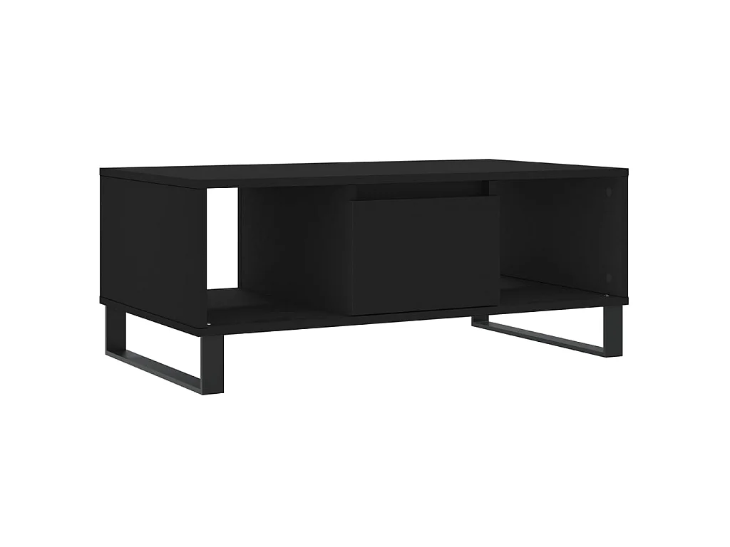 Gold Salontafel Zwart 90x50x36,5 cm Bewerkt hout