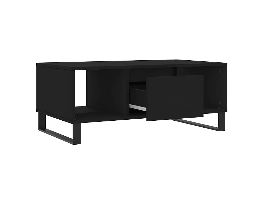 Gold Salontafel Zwart 90x50x36,5 cm Bewerkt hout