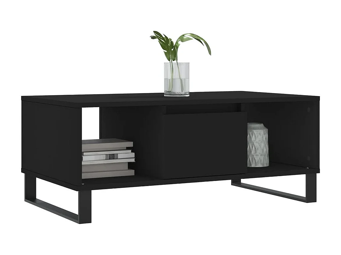 Table basse Noir 90x50x36,5 cm Bois d'ingénierie