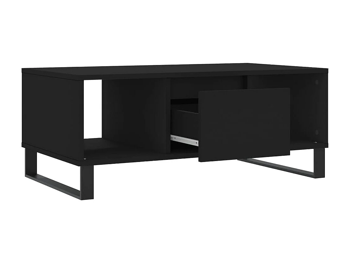 Table basse Noir 90x50x36,5 cm Bois d'ingénierie
