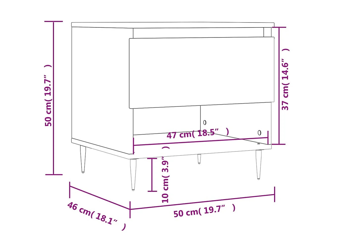 Mesas de centro Golden 2 piezas madera contrachapada negra 50x46x50 cm
