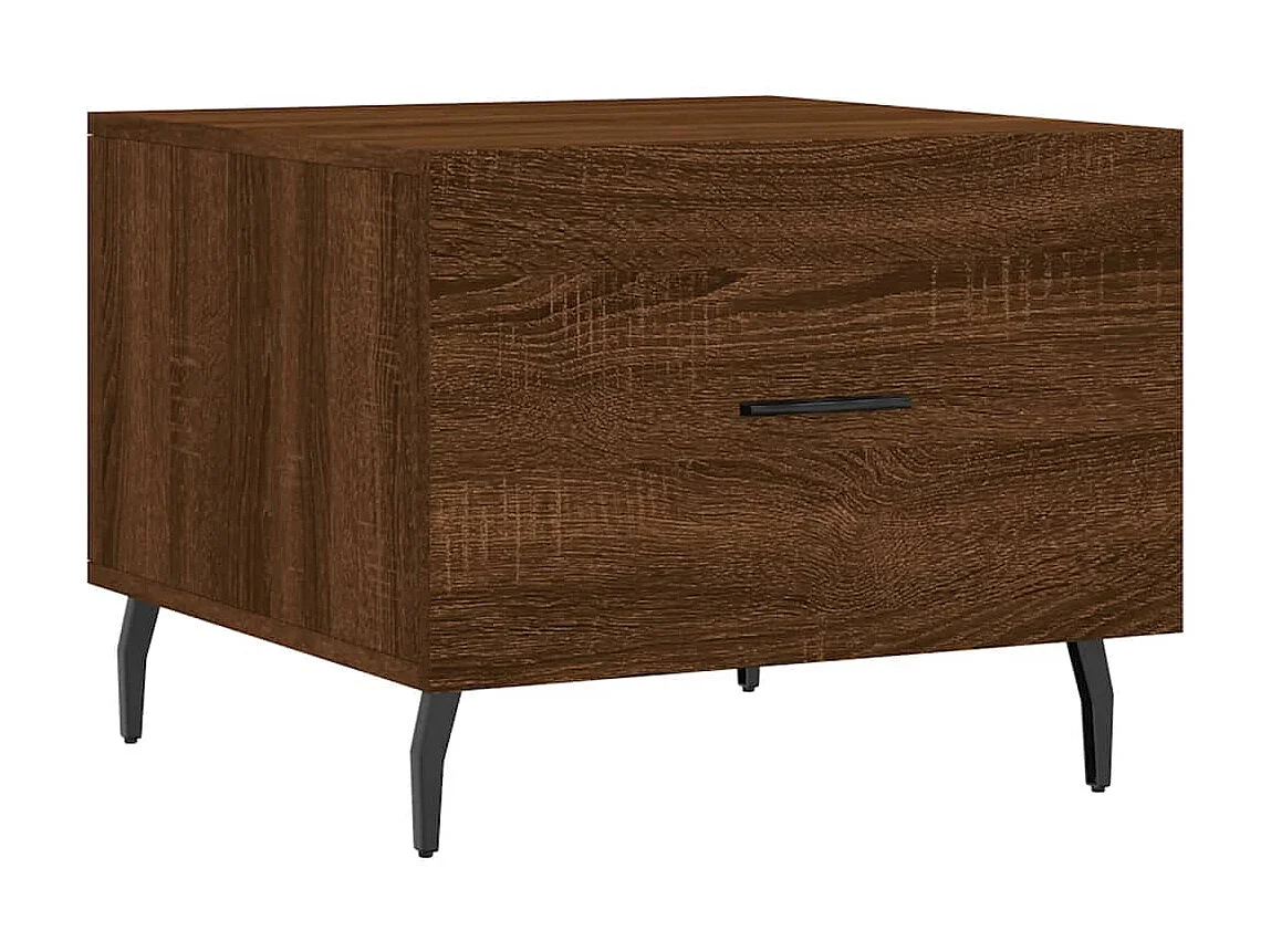 Mesa de centro Gold Roble marrón 50x50x40 cm Madera contrachapada