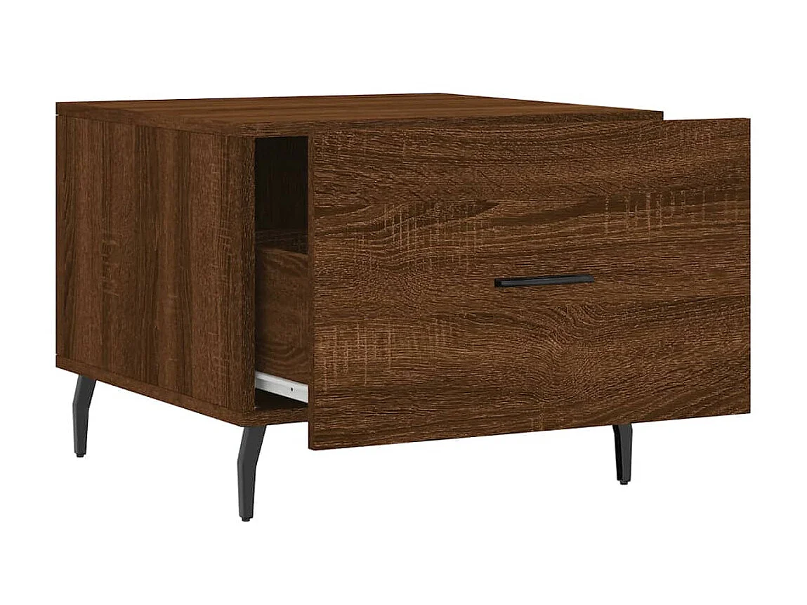 Mesa de centro Gold Roble marrón 50x50x40 cm Madera contrachapada