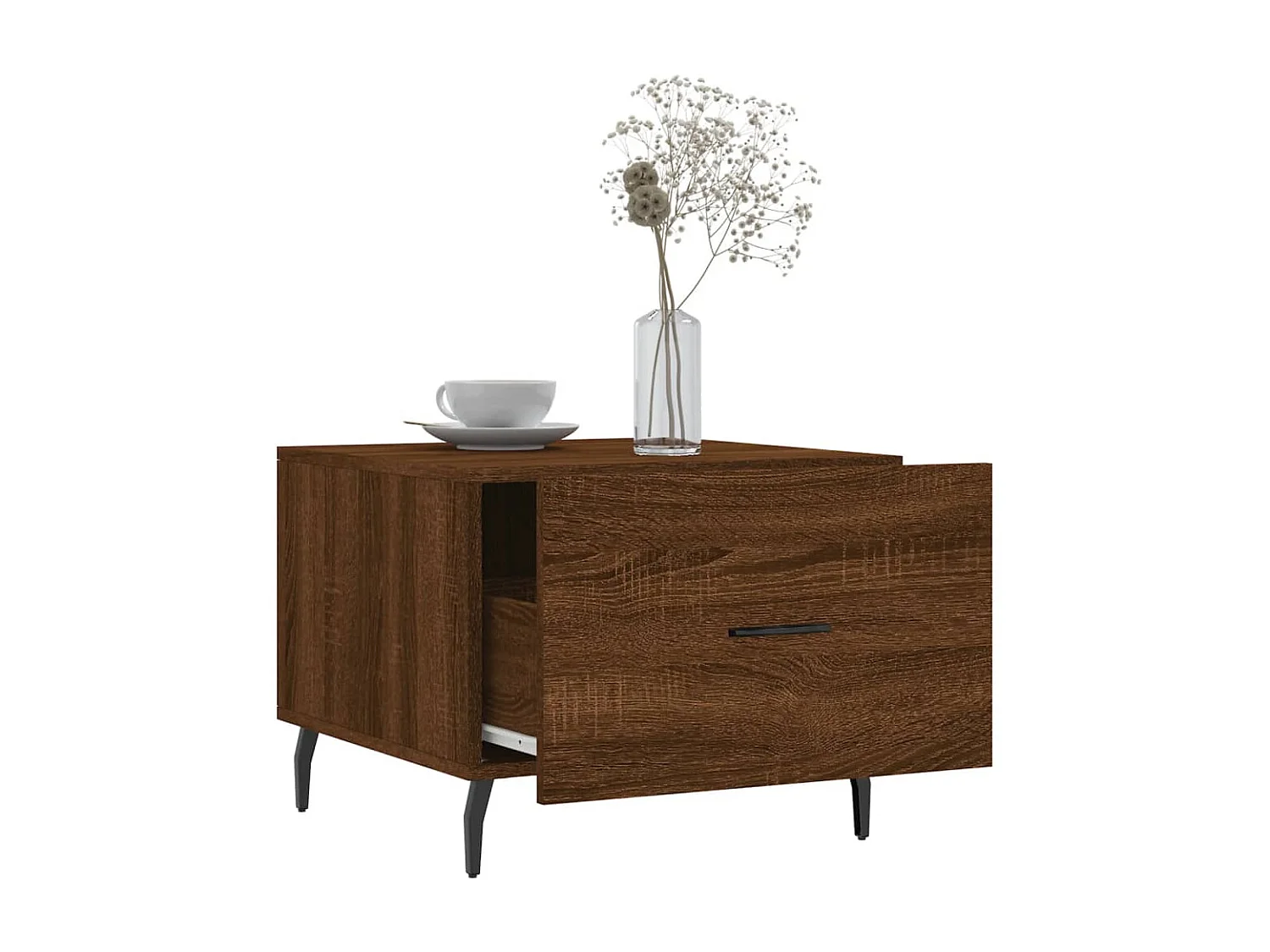 Mesa de centro Gold Roble marrón 50x50x40 cm Madera contrachapada