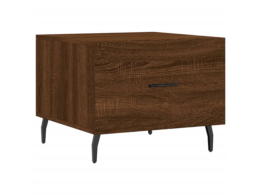 Mesa de centro Gold Roble marrón 50x50x40 cm Madera contrachapada