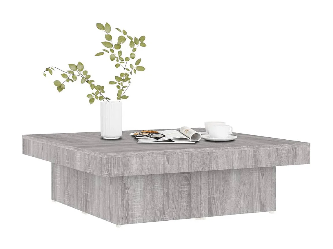 Tavolino grigio Gold Sonoma 90x90x28 cm MDF