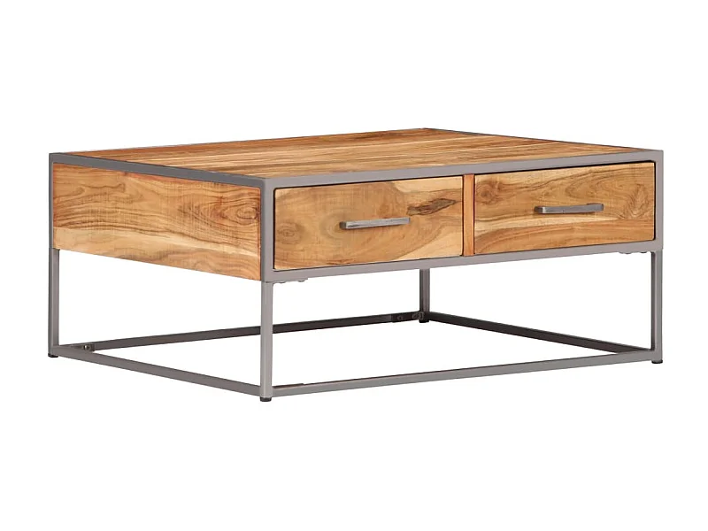 Table basse 75 x 75 x 35 cm Bois solide d'acacia