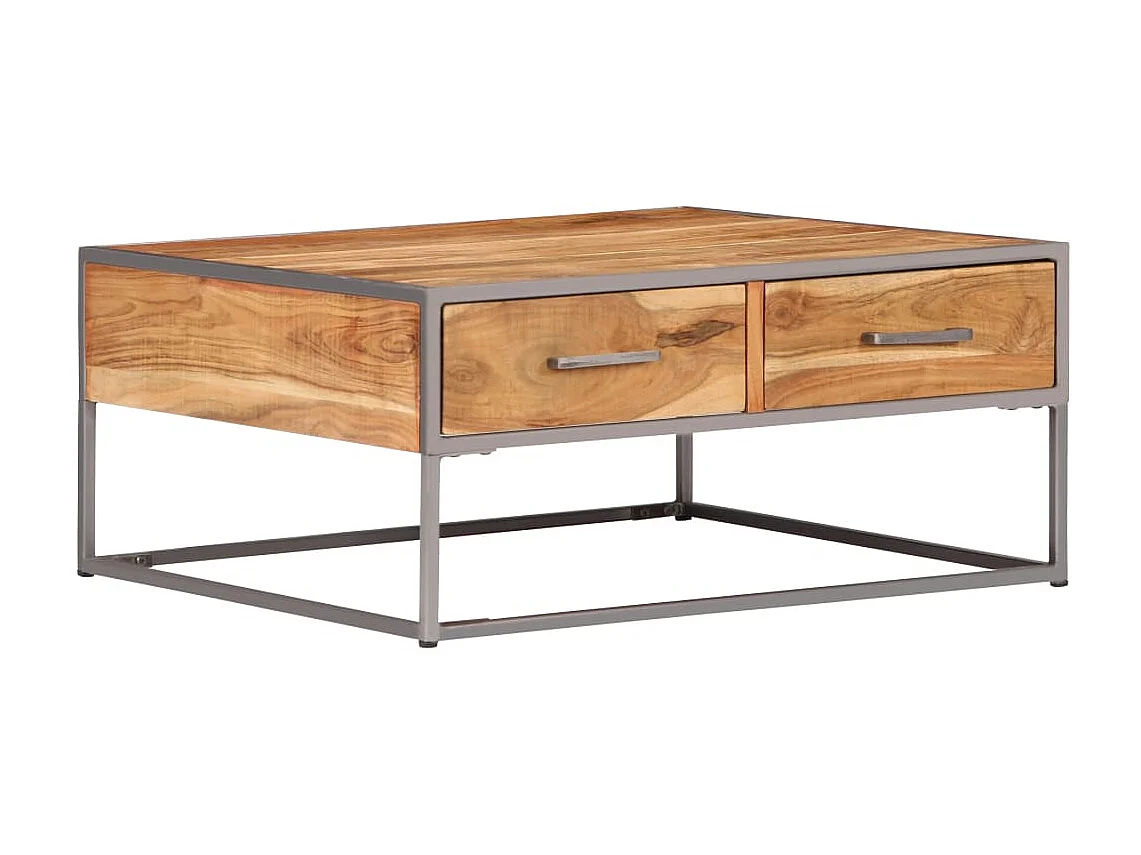 Table basse 75 x 75 x 35 cm Bois solide d'acacia