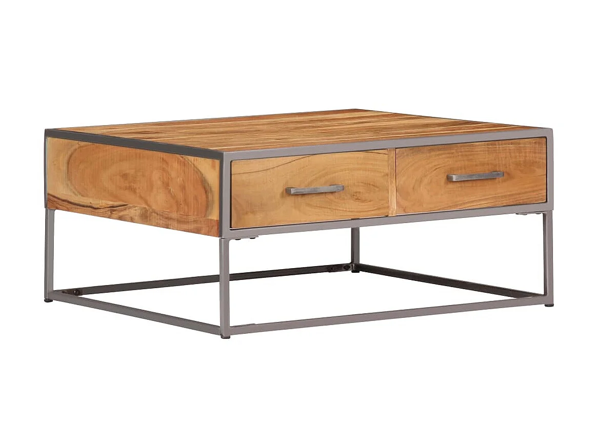 Table basse 75 x 75 x 35 cm Bois solide d'acacia