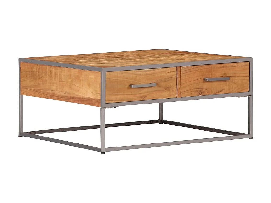 Table basse 75 x 75 x 35 cm Bois solide d'acacia