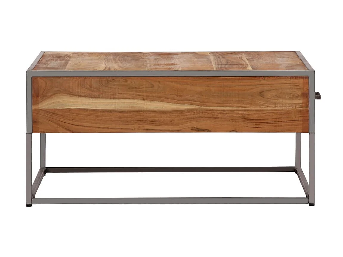 Tavolino Gold 75 x 75 x 35 cm Legno massello di acacia