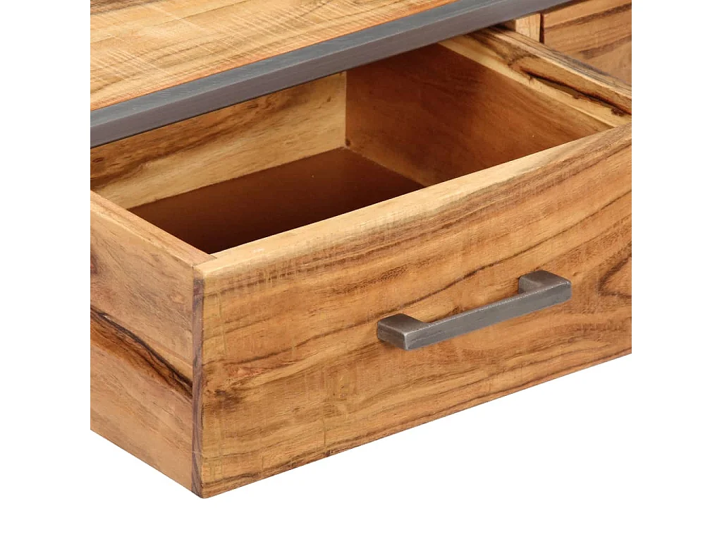 Tavolino Gold 75 x 75 x 35 cm Legno massello di acacia