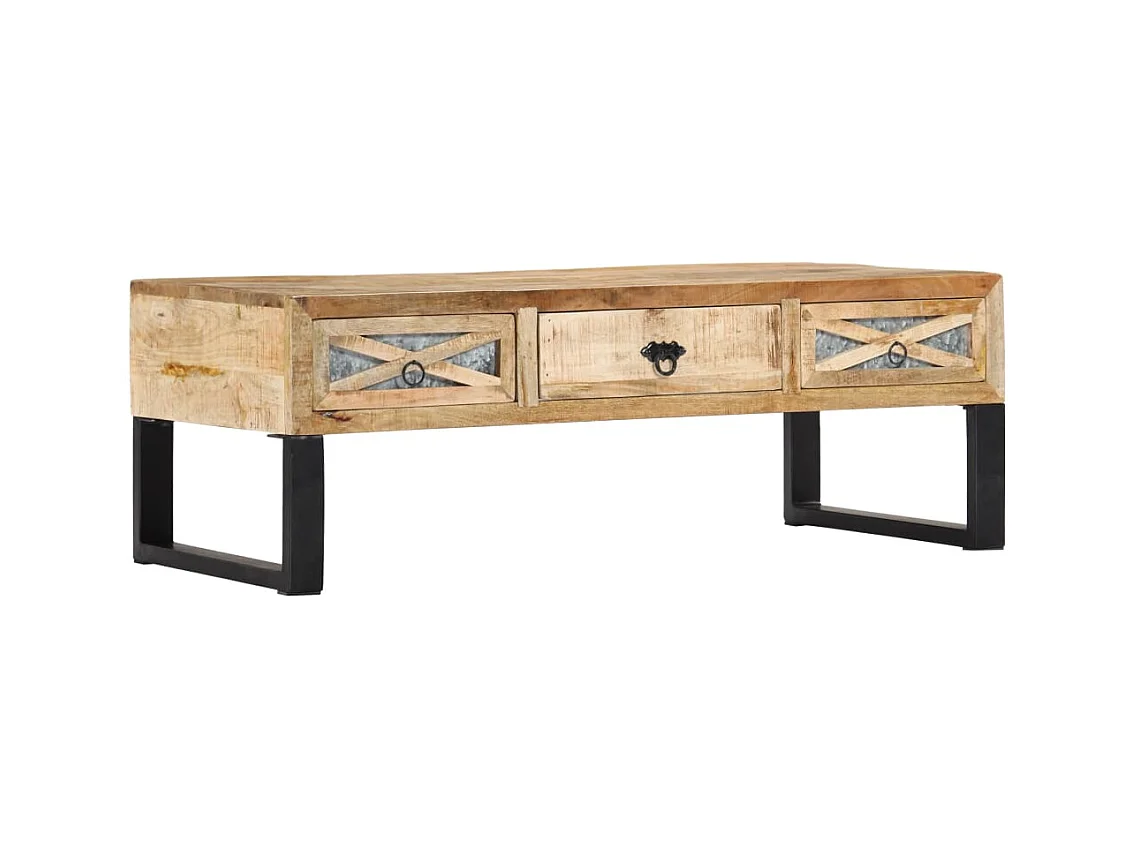 Tavolino Gold 110 x 50 x 38 cm Legno massello di mango