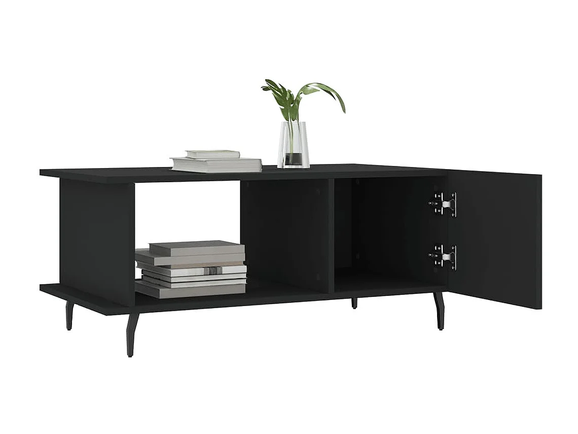 Gold Couchtisch schwarz 90x50x40 cm Holzwerkstoff