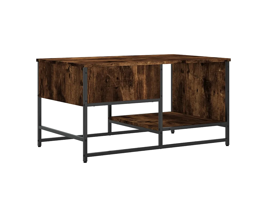 Mesa de centro em carvalho fumê dourado 85,5x51x45 cm madeira projetada