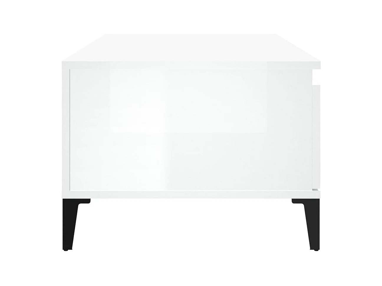 Table basse Blanc brillant 90x50x36,5 cm Bois d'ingénierie