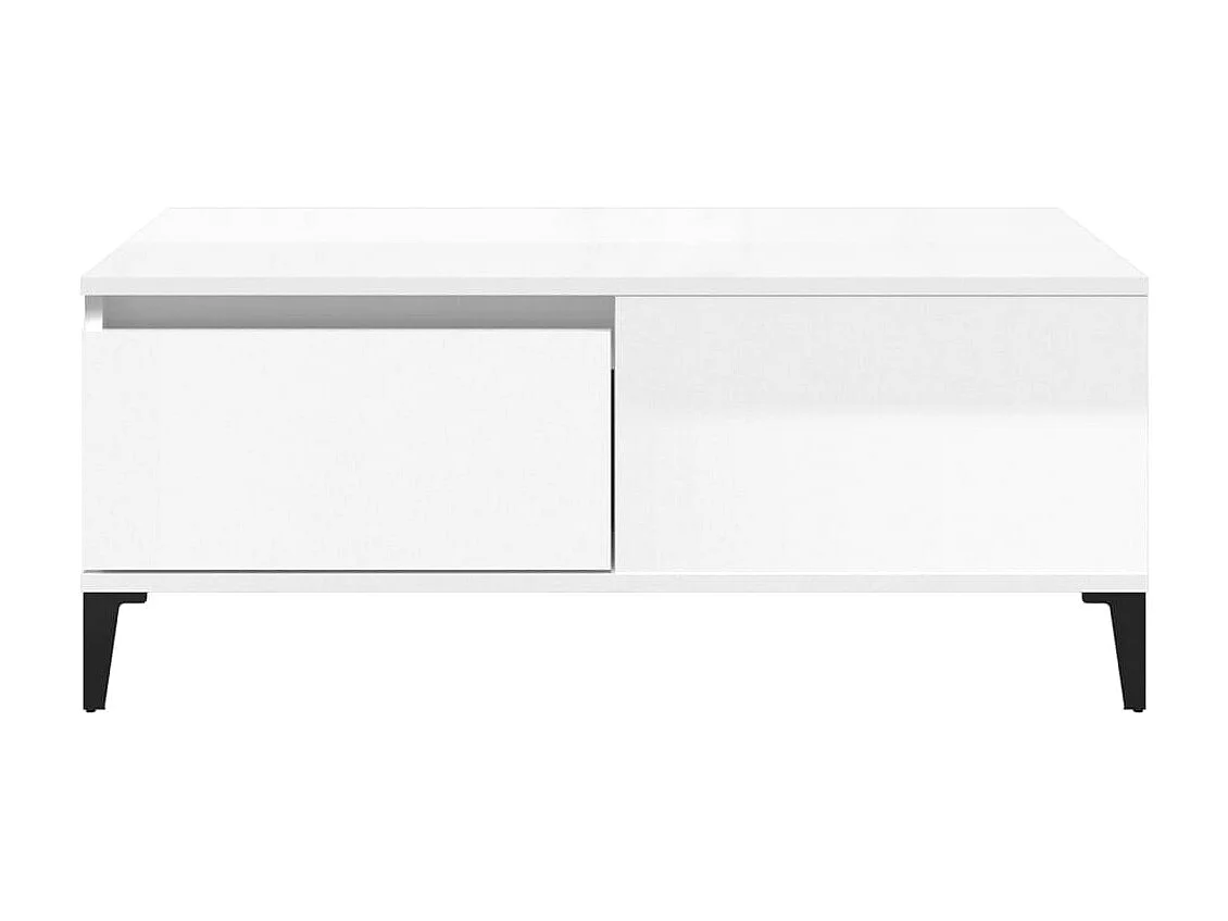 Table basse Blanc brillant 90x50x36,5 cm Bois d'ingénierie