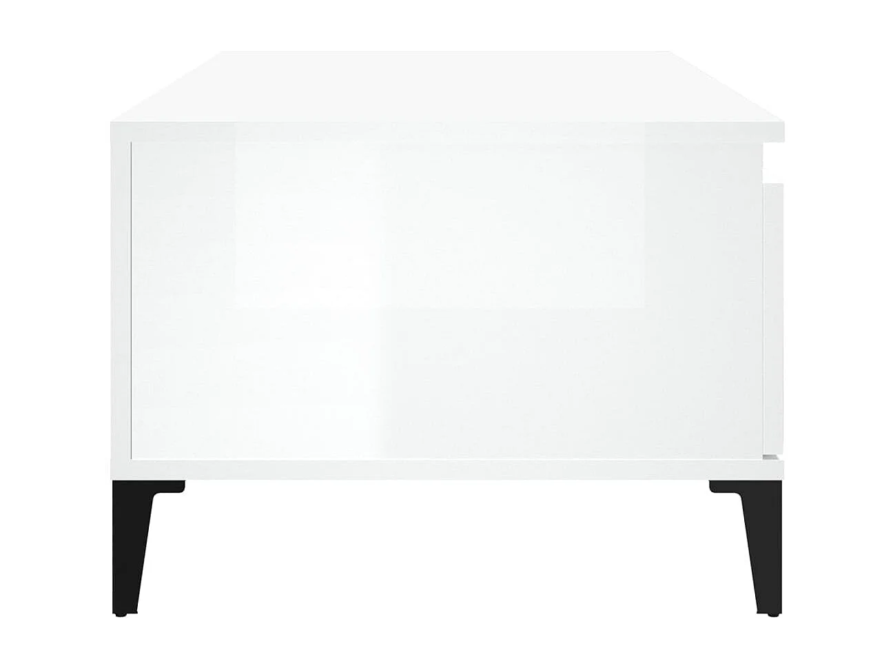 Table basse Blanc brillant 90x50x36,5 cm Bois d'ingénierie