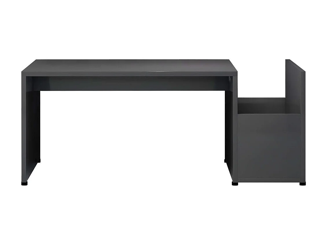 Table basse Gris brillant 90x45x35 cm Aggloméré