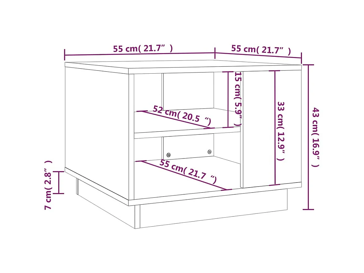 Gold Salontafel Gerookt eiken 55x55x43 cm Spaanplaat