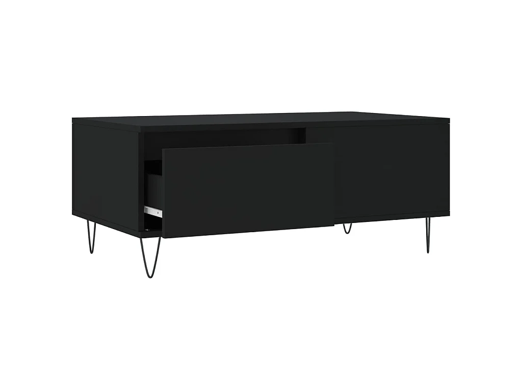 Gold Salontafel Zwart 90x50x36,5 cm Bewerkt hout