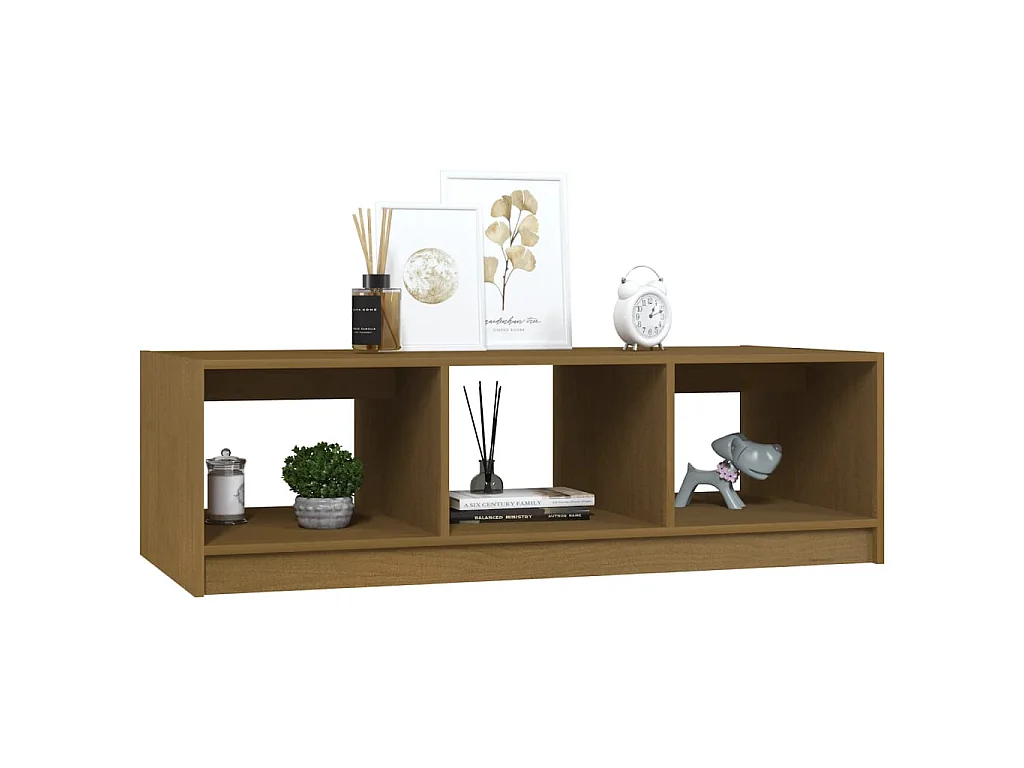 Mesa de centro Gold Marrón miel 110x50x34 cm Madera maciza de pino