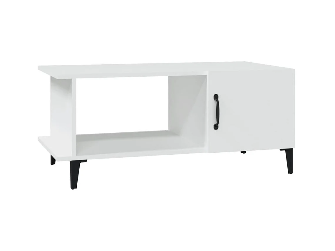 Gold Salontafel Wit 90x50x40 cm Bewerkt hout