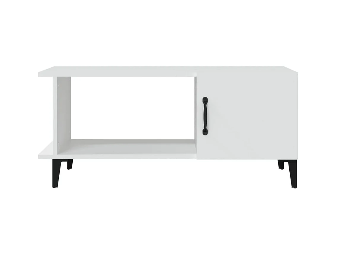 Gold Salontafel Wit 90x50x40 cm Bewerkt hout