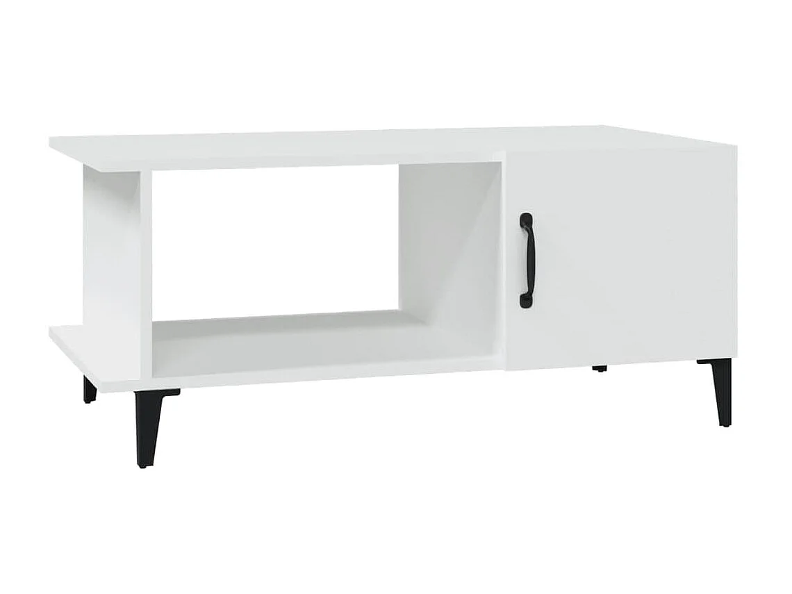 Goldfarbener Couchtisch Weiß 90x50x40 cm Holzwerkstoff