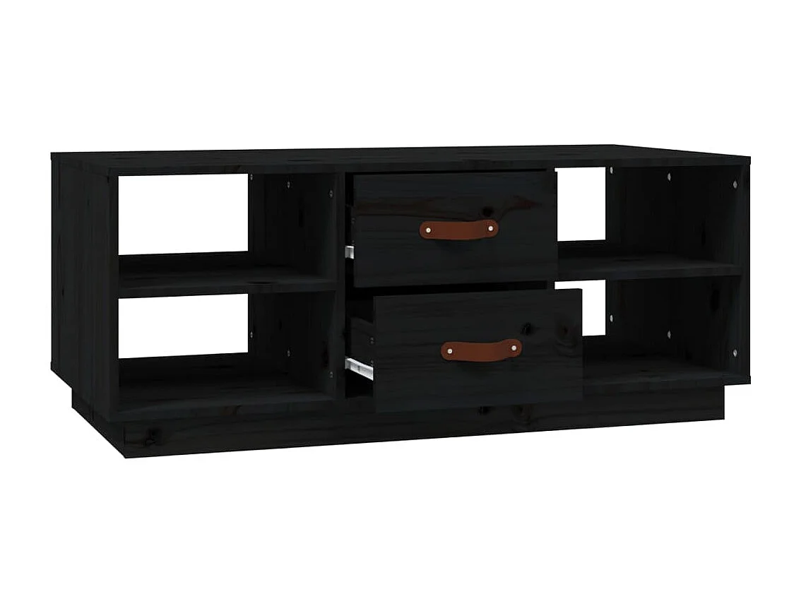 Mesa de centro Gold Negro 100x50x41 cm Madera maciza de pino