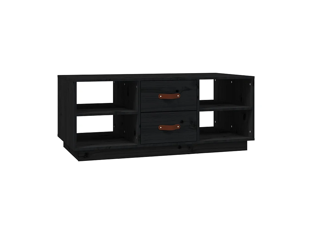 Table basse Noir 100x50x41 cm Bois massif de pin