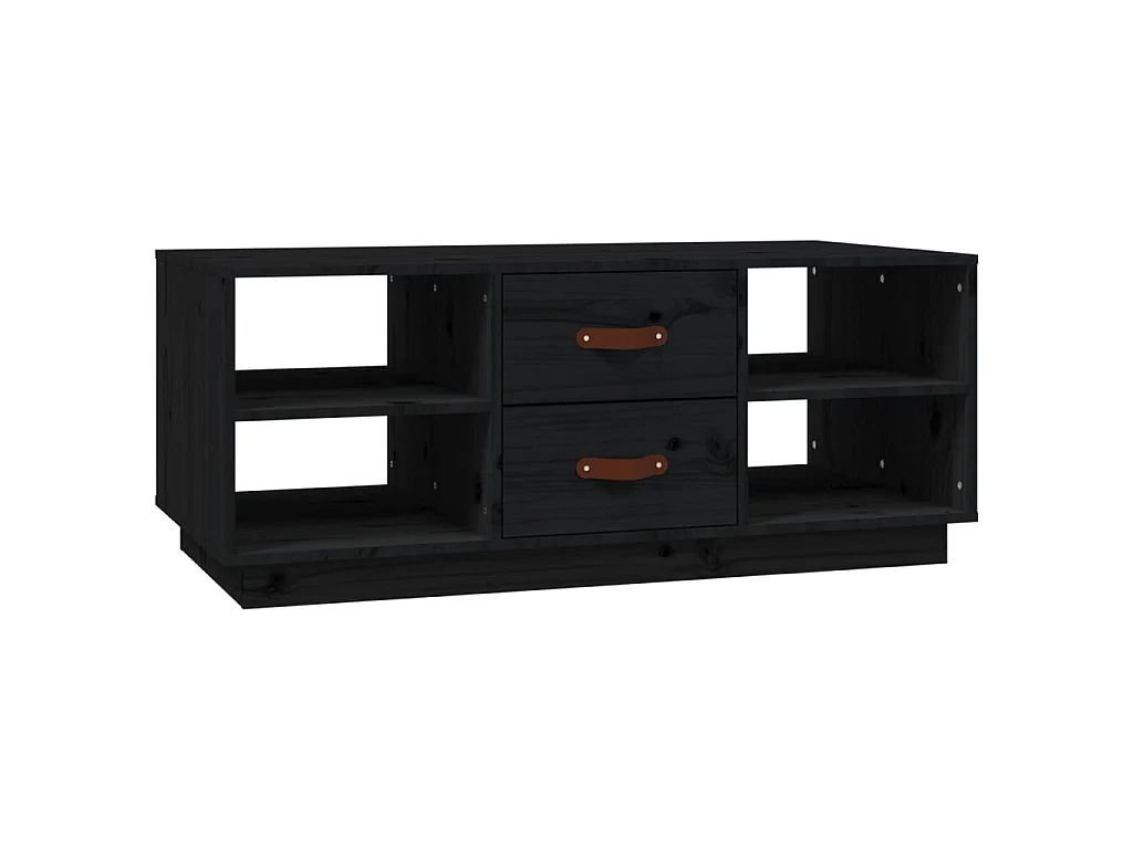 Gold Salontafel Zwart 100x50x41 cm Massief grenenhout