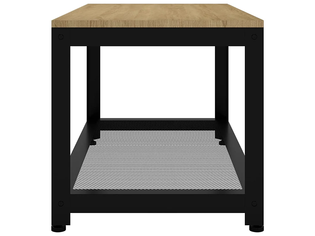 Table basse Marron clair et noir 90x45x45 cm MDF et fer