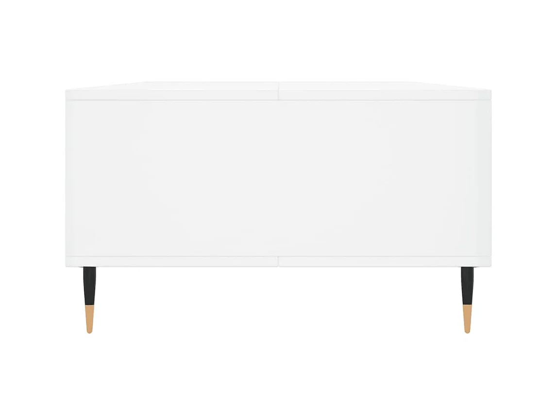 Table basse blanc brillant 104x60x35 cm bois d'ingénierie