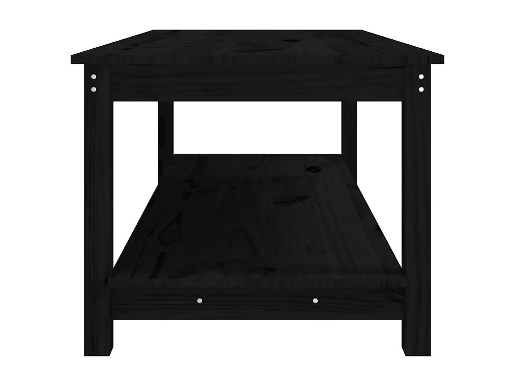 Gold Salontafel Zwart 110x55x45 cm Massief grenenhout