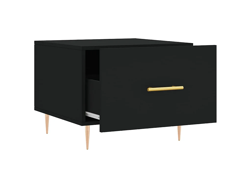 Tavolini Golden 2 pezzi neri 50x50x40 cm in MDF