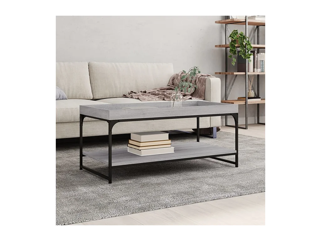 Table basse sonoma gris 100x49x45 cm bois d'ingénierie