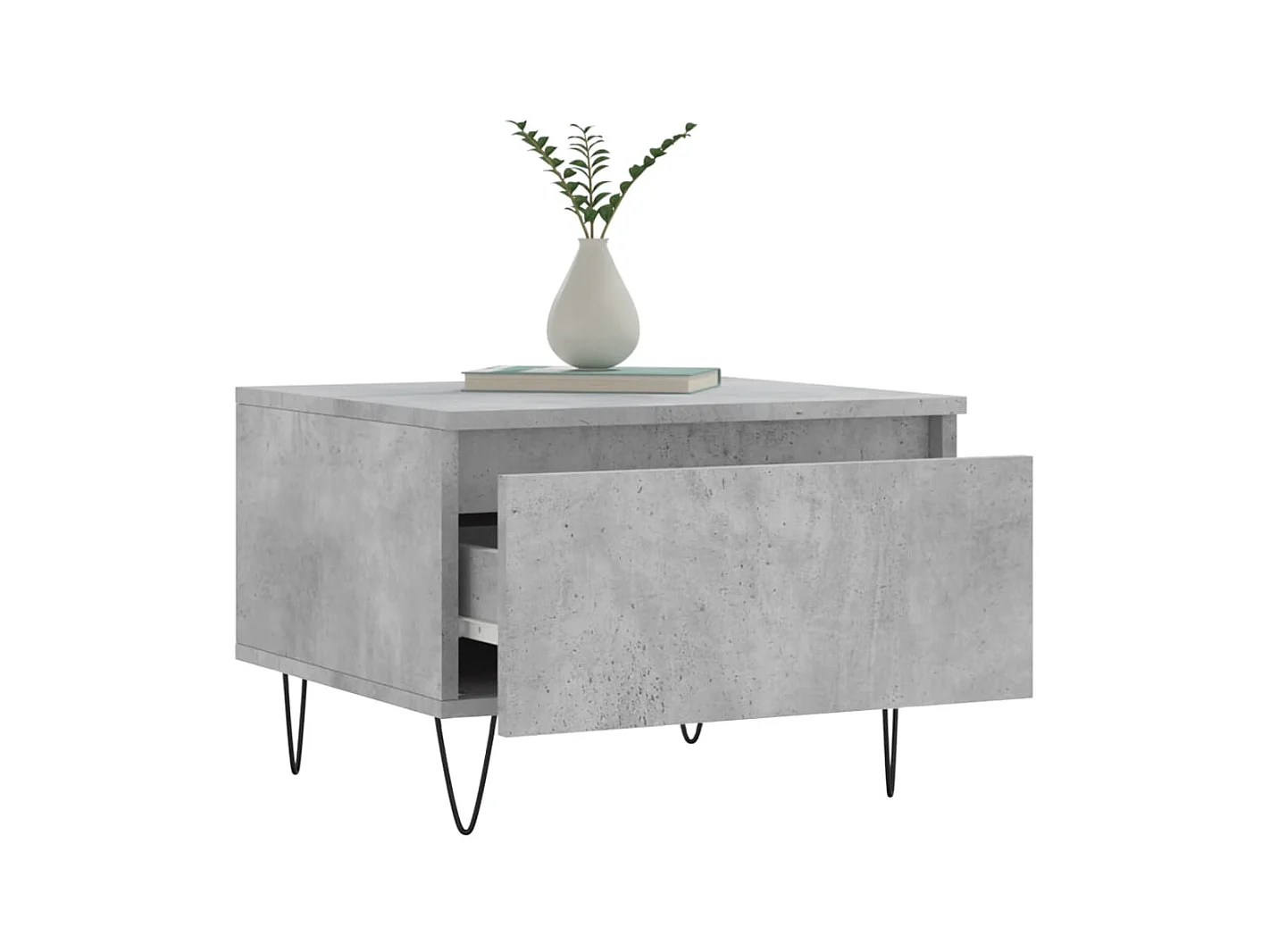 Table basse gris béton 50x46x35 cm bois d'ingénierie