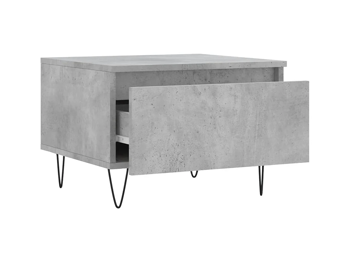 Table basse gris béton 50x46x35 cm bois d'ingénierie